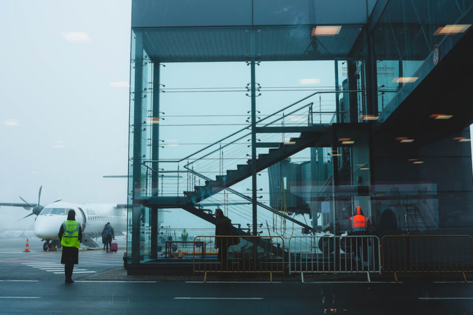 Airport on a foggy day