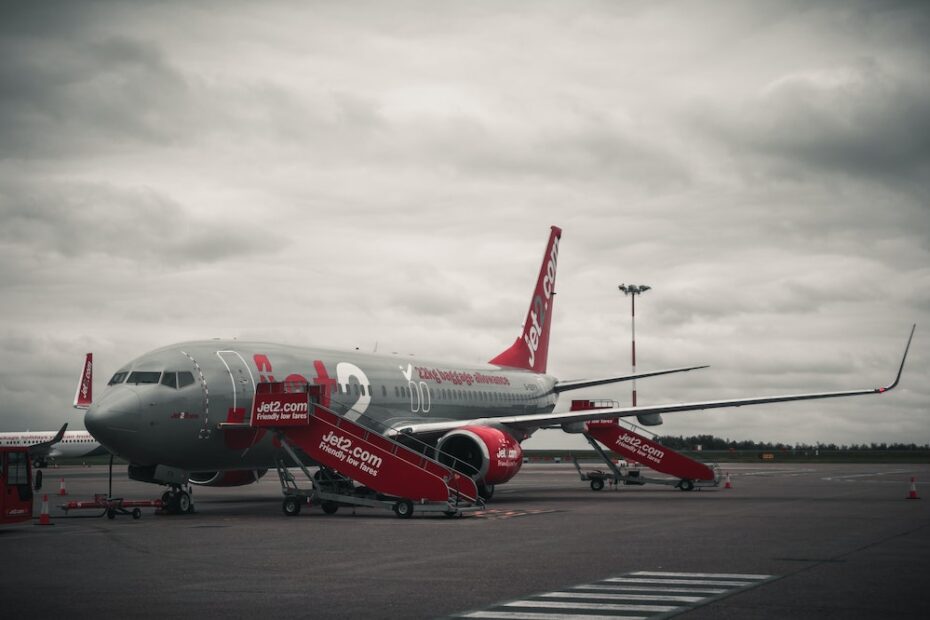 Jet2 airplane at an airport