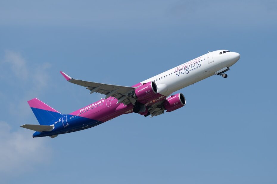 Wizz Air plane in the sky